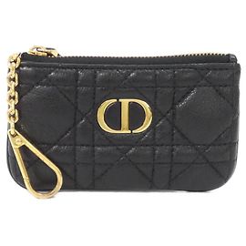Christian Dior Caro Coin & Key Case Black