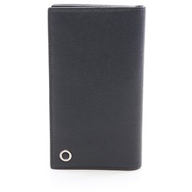 BVLGARI Bulgari Man fold Long Wallet, Leather, Men's, Black Black