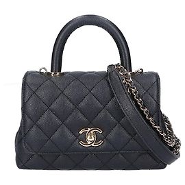 Borsa CHANEL Caviar Skin Coco Handle XXS a spalla - Black Donna Nero