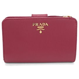 PRADA Vitello Move fold Wallet for Women, Pink Pink