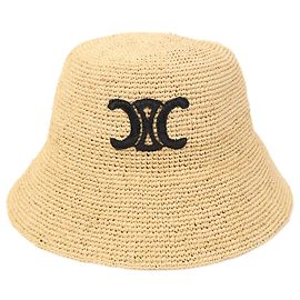 Céline Celine Triomphe Bestickter Raffia-Bucket-Hat Andere