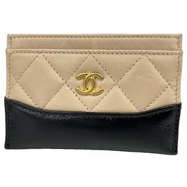 Chanel Gabrielle Card Case Black Beige