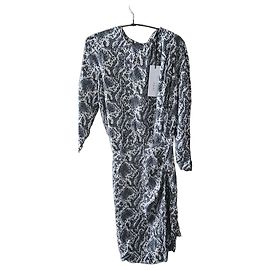 Robe Ikks à imprimé serpent Noir Blanc Gris