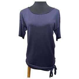Prada Navyblauer Feinstrickpullover aus Wolle und Seide Dunkelblau
