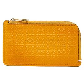 Loewe Repeat Anagram Coin Case Orange Yellow