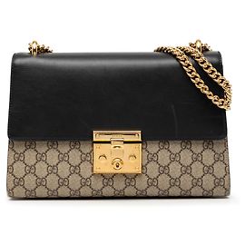 Borsa a Spalla Gucci Beige Medium GG Supreme Padlock Beige