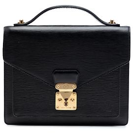 Louis Vuitton Black Epi Monceau 28 Preto