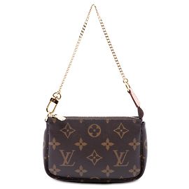 Louis Vuitton Marrón Monogram Mini Pochette Accessoires Castaño