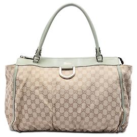Tote Abbey GG Canvas beige Gucci con anello a D Beige