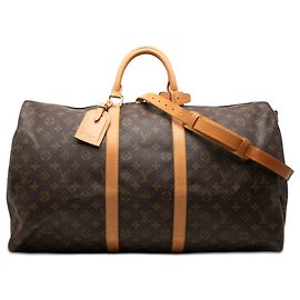 Louis Vuitton Marrom Monogram Keepall Bandouliere 55 Marrom