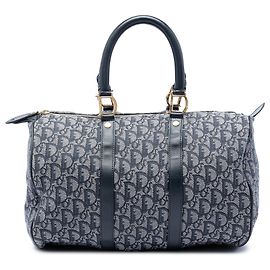 Borsa Boston Dior Blue Diorissimo Trotter Canvas Blu Blu navy