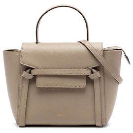 Céline Celine Borsa Belt in pelle di vitello granulata marrone Nano Marrone Taupe