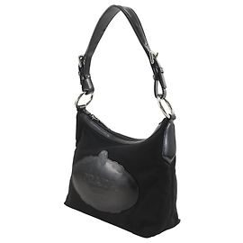 Borsa a tracolla Prada Black Canapa Logo Tessuto Nero