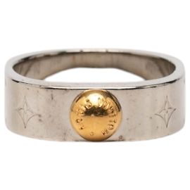 Louis Vuitton Nanogram Ring aus silberfarbenem Messing Silber