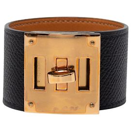Bracciale Kelly Extreme in Epsom nero e placcato oro Hermès Nero
