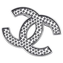 Spilla Chanel nera e argento Nero Argento