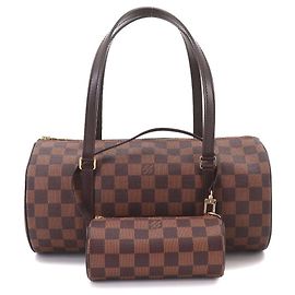 Bolso Louis Vuitton Papillon 30 Damier Castaño Damier ebene