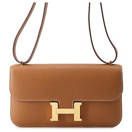 Hermès Hermes Constance Elan Miroir Gold Handtasche Braun