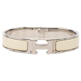 Hermès Bracciale Hermes Clic H PM Argento Bianco sporco