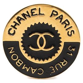 Spilla Chanel Cambon Nera e Oro Nero D'oro