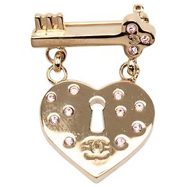 Chanel Coco Mark Heart Key Motif Brosche Andere