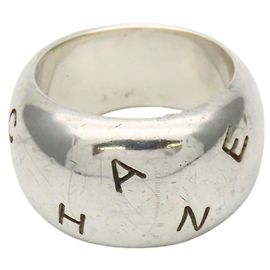 Chanel Silver 925 Band Ring Silvery