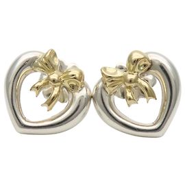 Orecchini Heart Ribbon Open di Tiffany & Co. Argento D'oro