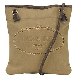 Borsa a tracolla Prada in beige marrone Marrone
