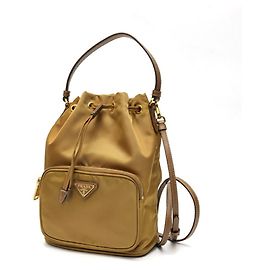Bolsa de Ombro Prada Duet Nylon Bege