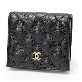 Cartera de doble pliegue matelassé pequeña Chanel Negro