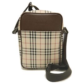 Bolsa de ombro Burberry marrom em lona e couro Marrom