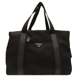 Prada Nylon Tote Bag Schwarz Schwarz