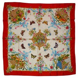 Pañuelo de seda vintage Gucci Accornero Roja