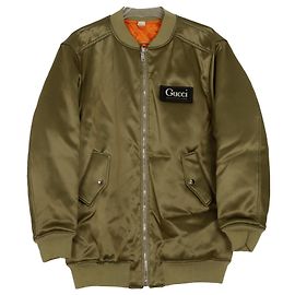 Gucci Reversible Bomberjacke Mit Logo-Patch Größe Braun