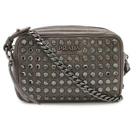 Bolsa de ombro Prada VITELLO PHENIX com strass Cinza