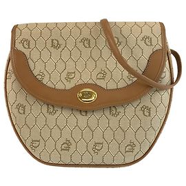 Bolsa de Ombro Dior Vintage Honeycomb Marrom Bege