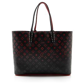 Christian Louboutin Leather Degrade Loubinthesky Spiked Cabata Tote Black