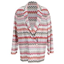 Missoni Zig Zag Longline Blazer in Multicolor Polyester Multiple colors