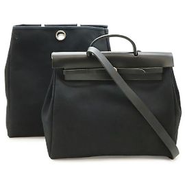 Hermès Hermes Aile Bag MM Leather Handbag Black
