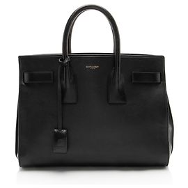 Sac de jour Small en cuir de veau Saint Laurent Noir