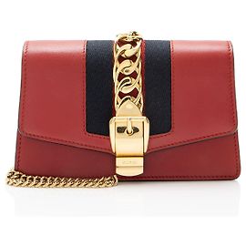 Gucci Leather Sylvie Super Mini Bag Rot
