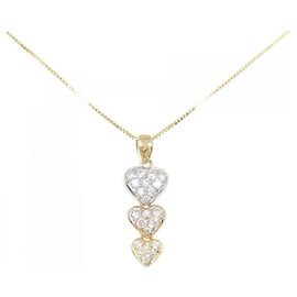 Autre Marque Collier Cœur en Diamants Au750 Doré