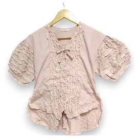 Autre Marque WONDERFUL WORLD Kurzarm-Bluse mit Rüschen und Spitzenband Pink
