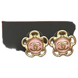 Pendientes Chanel Coco Mark Flower Dorado
