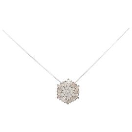 Autre Marque Colar de ouro branco 18K com diamantes Prata