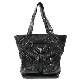Sac Prada Soft Lux Noir Argenté