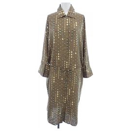 Hermès Robe en soie HERMES TRESOR DE MEDOR Marron