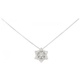 Autre Marque Au750 Weißgold Diamant Halskette Silber