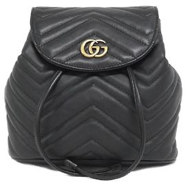 Gucci GG Marmont Leather Backpack Black