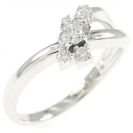 Autre Marque Vendome Au750 White Gold Diamond Ring Silvery